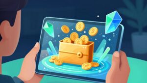 Голографический планшет с потоком золотых монет как обзор сервисов кешбэка WebMoney тренды 2026